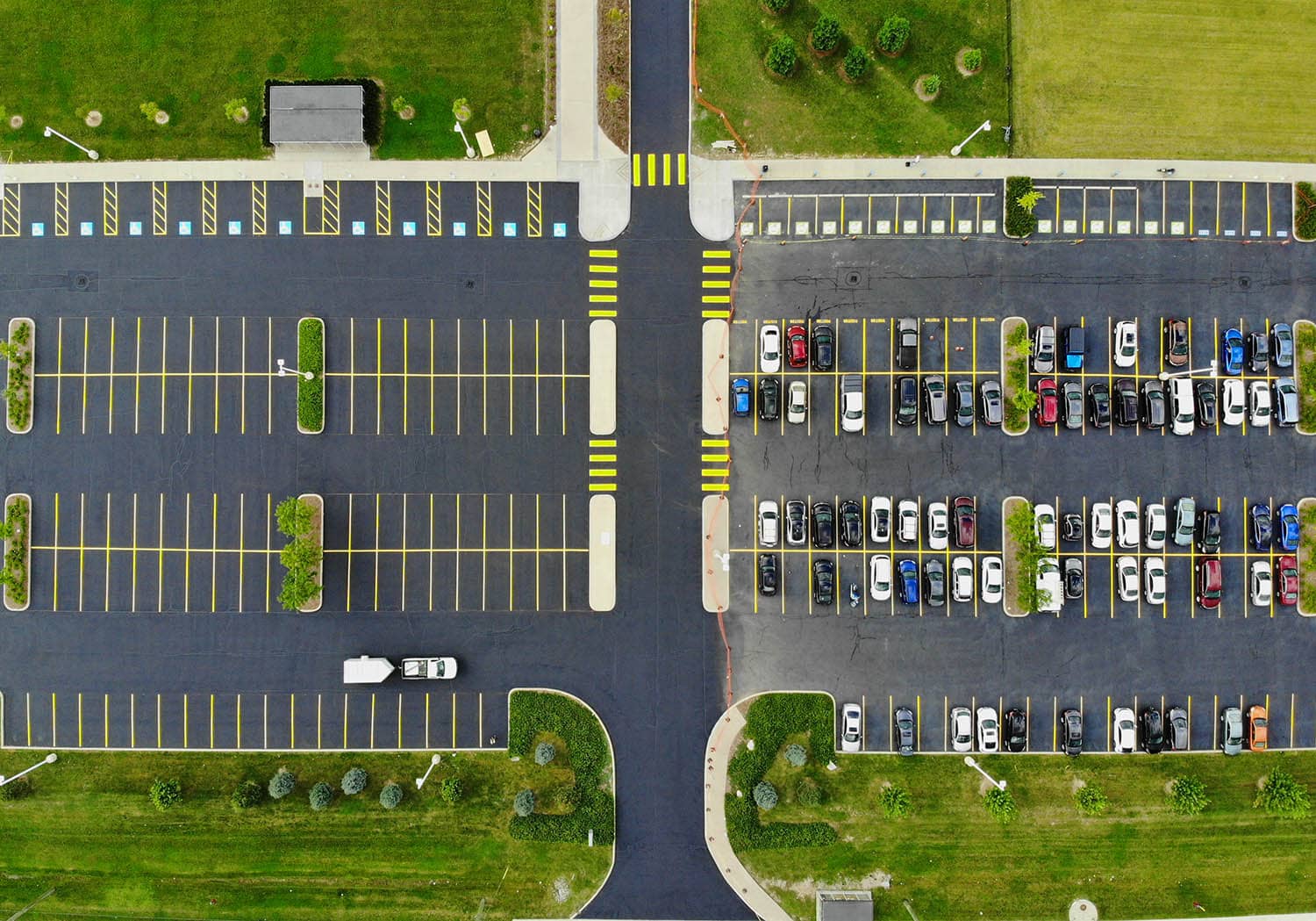 Overhead image of parking lot painting